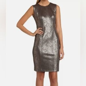 Vintage Calvin Klein metallic snake skin print shift dress size 6
